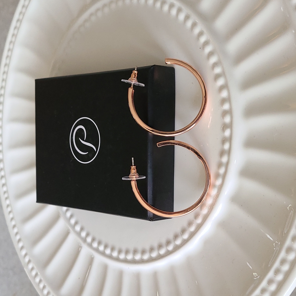 COPY - 14k Rose Gold Plated Hoop Earrings